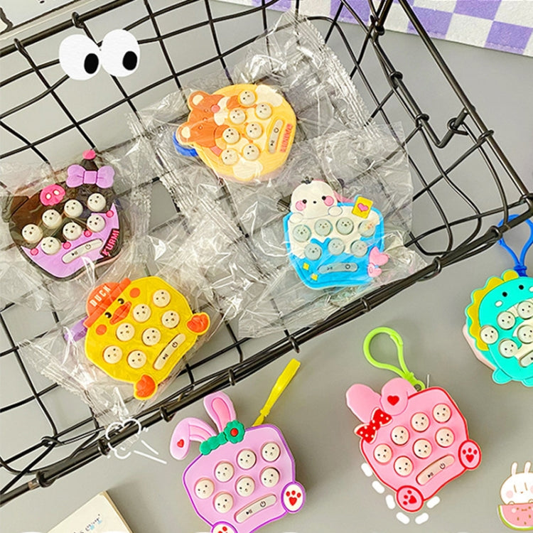 Cartoon Pattern Mini Palm Gaming Machine Play Mouse Electronic Lighting Decompressing Toy Keychain, Kurolo, Dog, Little Dinosaur, Pink Rabbit Ear, Purple Rabbit Ear, Little Yellow Duck, Brown Bear, Carrot Rabbit