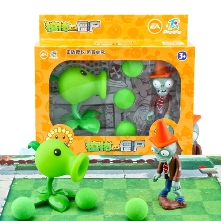 5pcs /Pack Genuine Plant VS Zombie Toy Set Children Cartoon Anime Doll, 686-1 Ice Shooter+Iron Barrel Zombie, 686-1 Pea Shooter+Barricades Zombie, 686-1 Big Spray Mushroom+Iron Barrel Zombie, 686-1 Cactus+Barricades Zombie