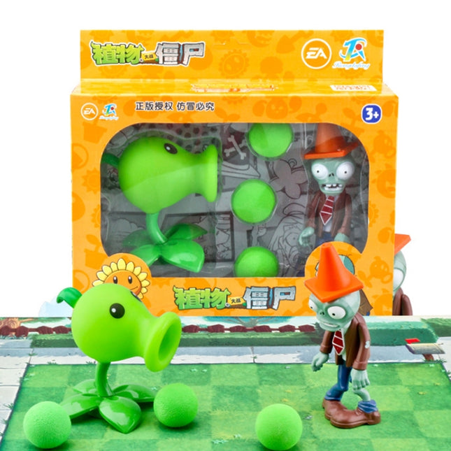 5pcs /Pack Genuine Plant VS Zombie Toy Set Children Cartoon Anime Doll, 686-1 Ice Shooter+Iron Barrel Zombie, 686-1 Pea Shooter+Barricades Zombie, 686-1 Big Spray Mushroom+Iron Barrel Zombie, 686-1 Cactus+Barricades Zombie