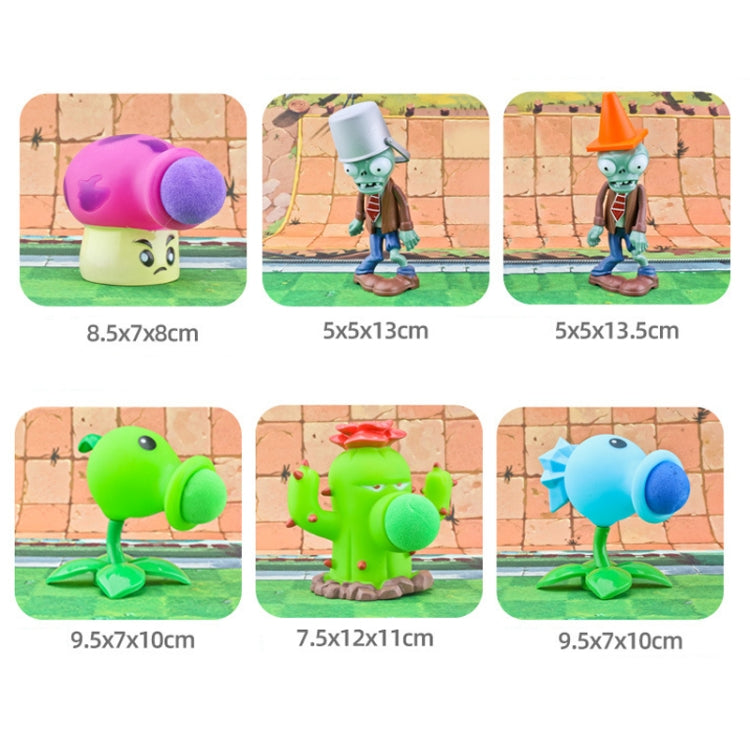 5pcs /Pack Genuine Plant VS Zombie Toy Set Children Cartoon Anime Doll, 686-1 Ice Shooter+Iron Barrel Zombie, 686-1 Pea Shooter+Barricades Zombie, 686-1 Big Spray Mushroom+Iron Barrel Zombie, 686-1 Cactus+Barricades Zombie