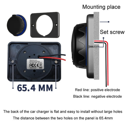 Car Ship Modified Waterproof USB Socket Charger, UCC-350 QC+PD Fast Charge 30W, UCC-350 AC3.1A Total 3.1A 15.5W