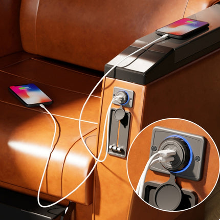 Car Ship Modified Waterproof USB Socket Charger, UCC-350 QC+PD Fast Charge 30W, UCC-350 AC3.1A Total 3.1A 15.5W