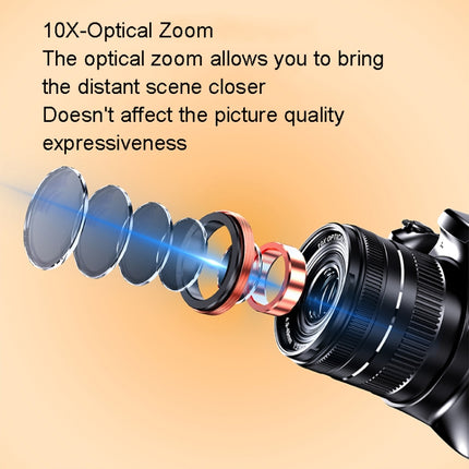 Cámara W2 64MP 4K Pantalla de 3 pulgadas Zoom óptico 10X + Zoom digital 4X, W2