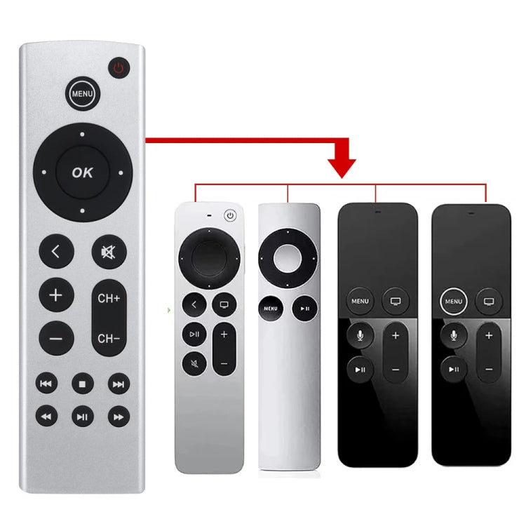 Para control remoto de Apple TV 4K/HD A2169 A1842 A1625 sin voz, estilo normal