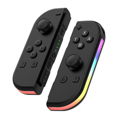 JOY-02 Gaming Left And Right Handle With RGB Lights Body Feel Bluetooth Gamepad For Switch / Switch OLED / Switch Pro / Switch Lite / Switch Joycon, Black, Grey