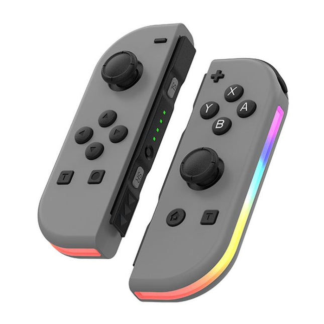 JOY-02 Gaming Left And Right Handle With RGB Lights Body Feel Bluetooth Gamepad For Switch / Switch OLED / Switch Pro / Switch Lite / Switch Joycon, Black, Grey