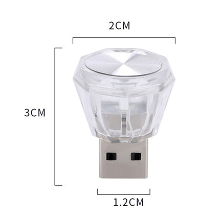Car Diamond Model USB Ambient Light Charge-Free Plug And Play LED Decorative Lights