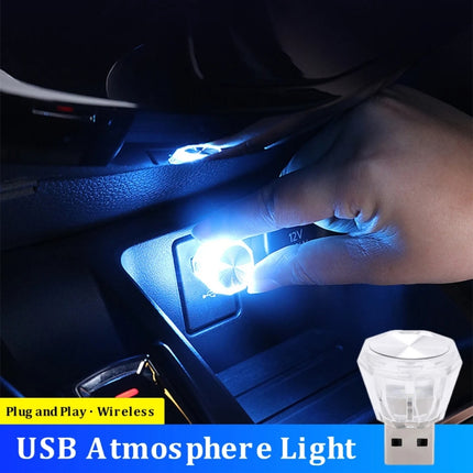 Car Diamond Model USB Ambient Light Charge-Free Plug And Play LED Decorative Lights