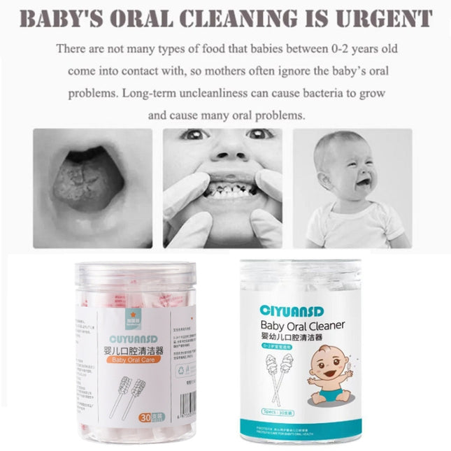 CUYUANSD 30pcs/can Baby Oral Cleaner Tongue Cleaning Gauze Swab, Classic