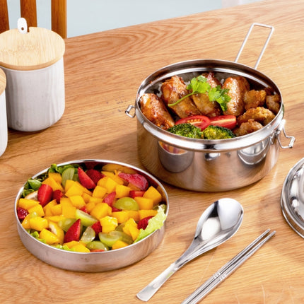 304 Stainless Steel Round Lunch Box, 14cm Single Layer, 16cm Single Layer, 14cm Double Layer, 16cm Double Layer