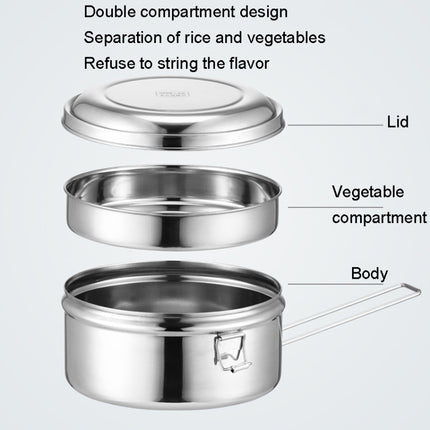 304 Stainless Steel Round Lunch Box, 14cm Single Layer, 16cm Single Layer, 14cm Double Layer, 16cm Double Layer