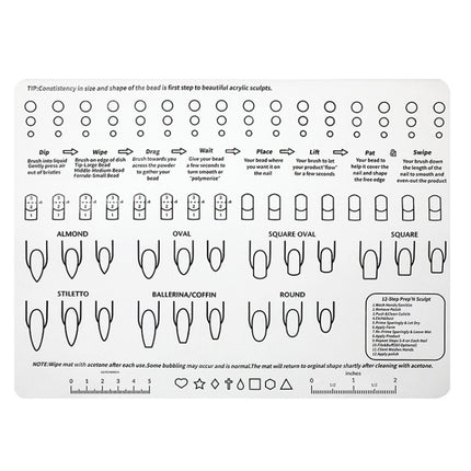 Silicone Manicure Pads Palette Practice Table Mats, 40x30x0.06cm