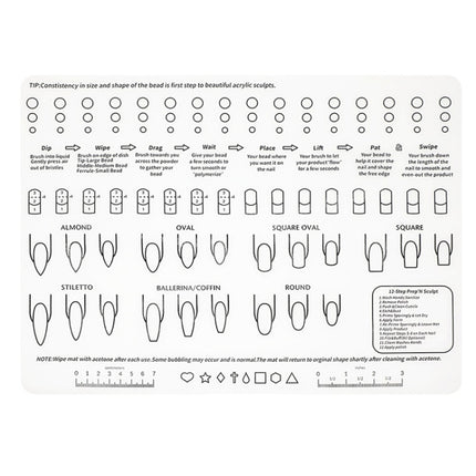 Silicone Manicure Pads Palette Practice Table Mats, 40x30x0.06cm