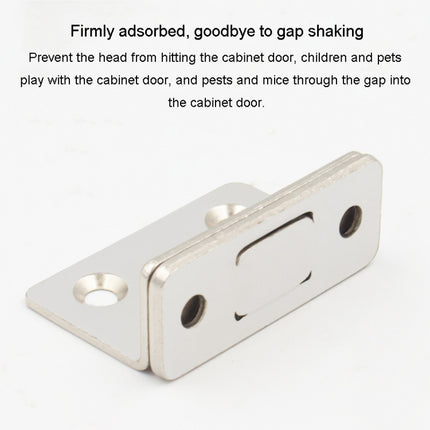 90 Degree No-Punch Invisible Door Suction Thin Section Wardrobe Sliding Door Magnetic Suction, Silver, Black