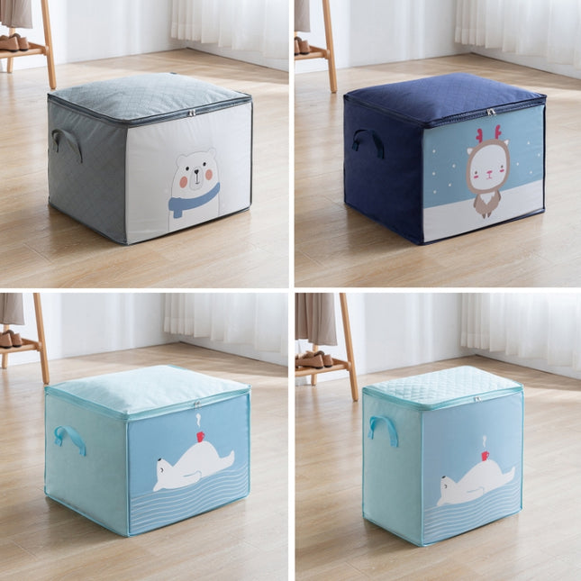 Non-woven Clothing Organization Quilt Dustproof Storage Bag, Horizontal Gray 50x42x39cm, Horizontal Navy Blue 50x42x39cm, Horizontal Light Blue 50x42x39cm, Vertical Light Blue 48x35x48cm