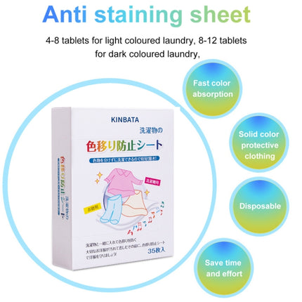 35pcs /Box KINBATA Anti-Dyeing And Anti-Color Transfer Laundry Color Absorbent Tablets