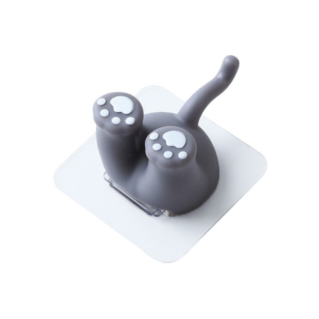 Cartoon Animal Punch-free Hook Traceless Plug Holder Bathroom Cute Toothbrush Hanger, Dinosaur Tail, Cat Tail, Lattice Tail, Pigs Tail, Corgi Tail, Duck Tail