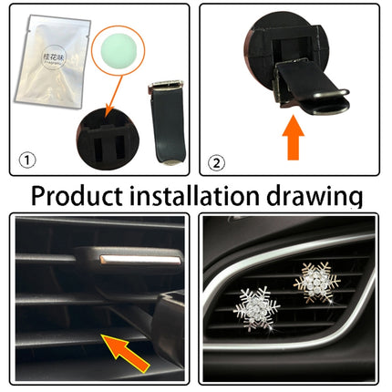 Rhinestone Metal Snowflake Car Air Vent Aromatherapy Decorative Clip