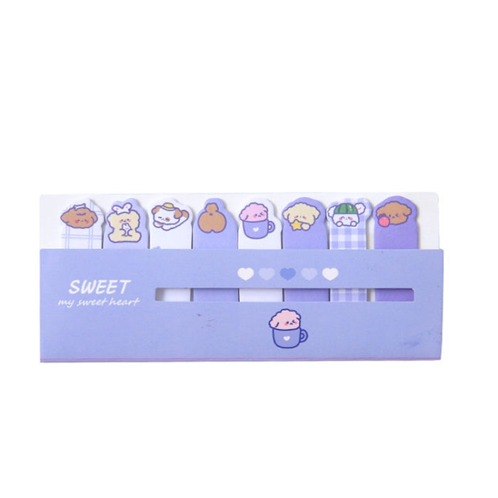 120sheets /Set Kawaii Sticky Tab Note Page Marker Writable and Repositionable File Flags, Dog, Fruit, Girl, Flower, Bear, Cat