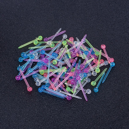 10pcs /Pack Plastic Ear Studs Ear Nurture Sticks Disposable Ear Pins Earrings, Ear Sticks Black, Ear Sticks Transparent, Ear Sticks Colorful, Match Head Colorful
