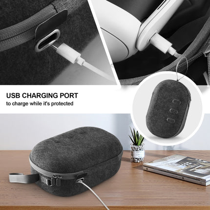 JYS-MQ018 For Apple Vision Pro / Meta Quest 3 VR Glasses Storage Bag Anti-fall and Anti-scrape Portable Bag, Black, Grey