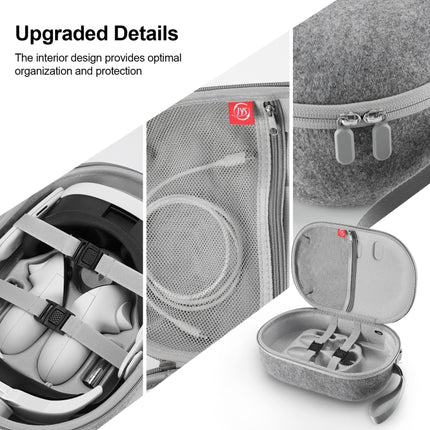 JYS-MQ018 For Apple Vision Pro / Meta Quest 3 VR Glasses Storage Bag Anti-fall and Anti-scrape Portable Bag, Black, Grey