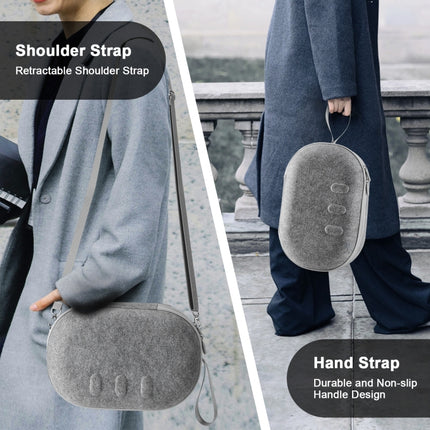 JYS-MQ018 For Apple Vision Pro / Meta Quest 3 VR Glasses Storage Bag Anti-fall and Anti-scrape Portable Bag, Black, Grey