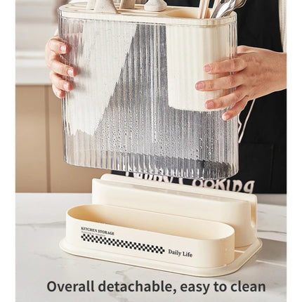 Cream Style Kitchen Storage Rack Knife Holder Chopping Board, Pot Lid Rack, Knife Rack, 2 In 1