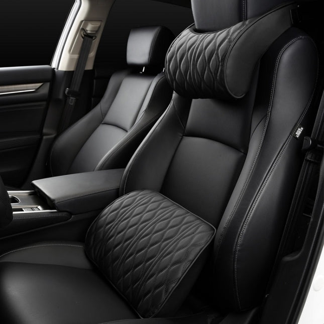 Car Seat Memory Foam Support Cushion, Black Headrest, Coffee Headrest, Black Waist Support, Coffee Waist Support