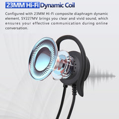 SOYTO SY227 Single-side Operator Ear Hook Headset Corded Computer Headset, 3.5mm, Separation USB Wire Control