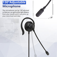 SOYTO SY227 Single-side Operator Ear Hook Headset Corded Computer Headset, 3.5mm, Separation USB Wire Control