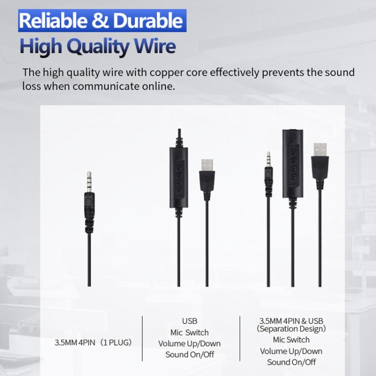 SOYTO SY227 Single-side Operator Ear Hook Headset Corded Computer Headset, Separation USB Wire Control