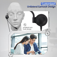 SOYTO SY227 Single-side Operator Ear Hook Headset Corded Computer Headset, 3.5mm, Separation USB Wire Control