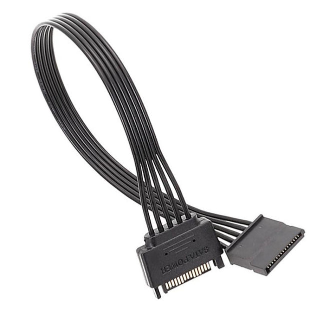Power Supply SATA 15Pin Male And Female Extension Cable Durable Hard Disk Drive Power Connection Cables, 60cm 15Pin