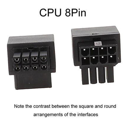 Motherboard CPU 8Pin Power Steering Connector Interface Steering Header 90 Degree Adaptor, Positive Bend A Type, Reverse Curve B Type