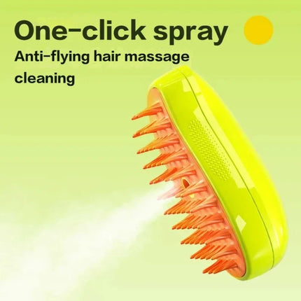 Mango Pet Electrical Spray Massage Comb Hair Removal Cleaning Grooming Brush For Cats And Dogs, Mango Yellow, Mango Green