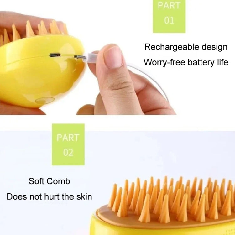 Mango Pet Electrical Spray Massage Comb Hair Removal Cleaning Grooming Brush For Cats And Dogs, Mango Yellow, Mango Green