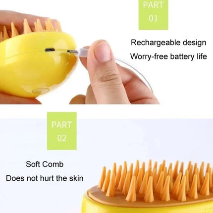 Mango Pet Electrical Spray Massage Comb Hair Removal Cleaning Grooming Brush For Cats And Dogs, Mango Yellow, Mango Green