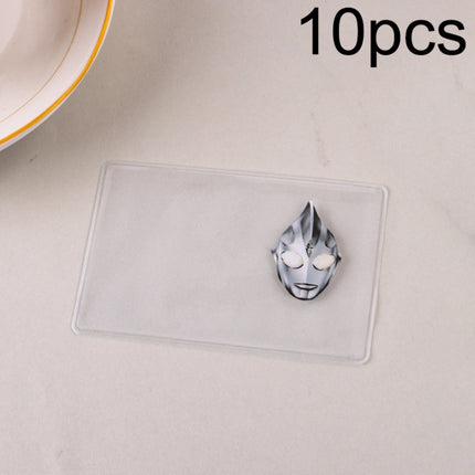10pcs Transparent Antimagnetic Spoof Avatar ID Card Cover, Ultraman, Spider-Man, Black, Purple, Sakura, Batman