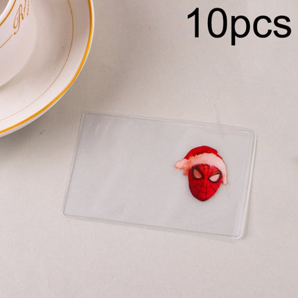 10pcs Transparent Antimagnetic Spoof Avatar ID Card Cover, Ultraman, Spider-Man, Black, Purple, Sakura, Batman