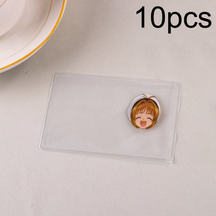 10pcs Transparent Antimagnetic Spoof Avatar ID Card Cover, Ultraman, Spider-Man, Black, Purple, Sakura, Batman