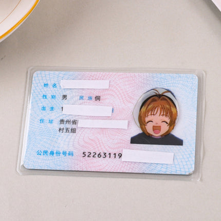 10pcs Transparent Antimagnetic Spoof Avatar ID Card Cover, Ultraman, Spider-Man, Black, Purple, Sakura, Batman