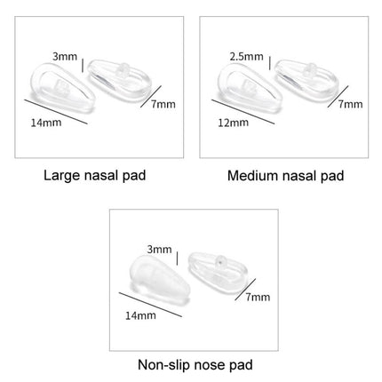 25pairs Eyeglasses Airbag Nosepiece Silicone Soft Nose Pad Universal Accessory, Medium, Large, Non-Slip
