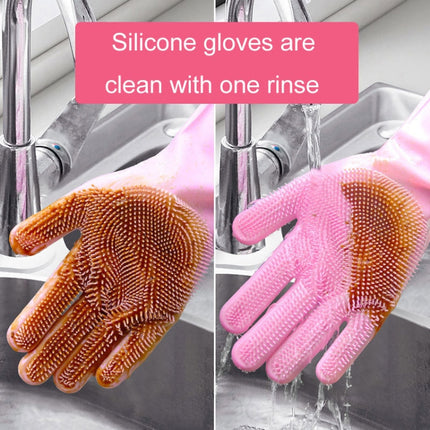 Kitchen Silicone Dishwash Gloves Male And Female Household Chores Cleaning Mitts, 160g