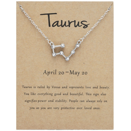 12 Zodiac Signs With Diamonds Necklace Card Rhinestones Collarbone Chain Pendant, Scorpio Golden, Sagittarius Golden, Capricorn Golden, Taurus Golden, Pisces Golden, Leo Golden, Libra Golden, Cancer Golden, Aquarius Golden, Virgo Golden, Aries Golden  ...