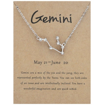 12 Zodiac Signs With Diamonds Necklace Card Rhinestones Collarbone Chain Pendant, Scorpio Golden, Sagittarius Golden, Capricorn Golden, Taurus Golden, Pisces Golden, Leo Golden, Libra Golden, Cancer Golden, Aquarius Golden, Virgo Golden, Aries Golden  ...