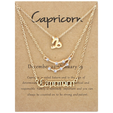 3 In 1 12 Zodiac Signs Necklace Set Retro Alphabet Symbols With Diamonds Jewelry Set, Scorpion Golden, Sagittarius Golden, Capricorn Golden, Taurus Golden, Pisces Golden, Leo Golden, Libra Golden, Cancer Golden, Aquarius Golden, Virgo Golden, Aries Gol...