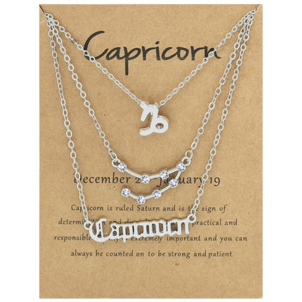 3 In 1 12 Zodiac Signs Necklace Set Retro Alphabet Symbols With Diamonds Jewelry Set, Scorpion Golden, Sagittarius Golden, Capricorn Golden, Taurus Golden, Pisces Golden, Leo Golden, Libra Golden, Cancer Golden, Aquarius Golden, Virgo Golden, Aries Gol...