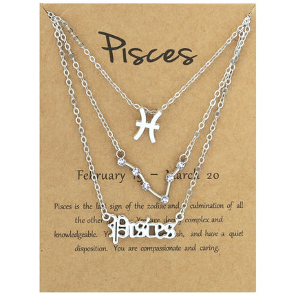 3 In 1 12 Zodiac Signs Necklace Set Retro Alphabet Symbols With Diamonds Jewelry Set, Scorpion Golden, Sagittarius Golden, Capricorn Golden, Taurus Golden, Pisces Golden, Leo Golden, Libra Golden, Cancer Golden, Aquarius Golden, Virgo Golden, Aries Gol...