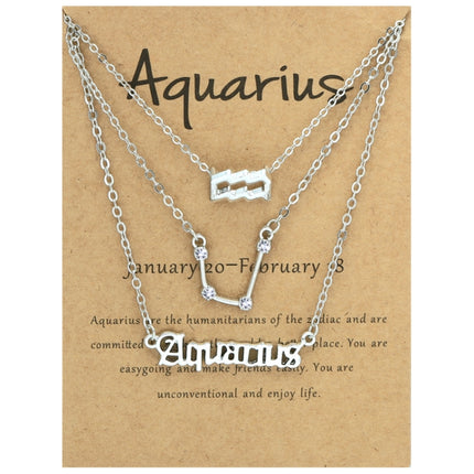 3 In 1 12 Zodiac Signs Necklace Set Retro Alphabet Symbols With Diamonds Jewelry Set, Scorpion Golden, Sagittarius Golden, Capricorn Golden, Taurus Golden, Pisces Golden, Leo Golden, Libra Golden, Cancer Golden, Aquarius Golden, Virgo Golden, Aries Gol...
